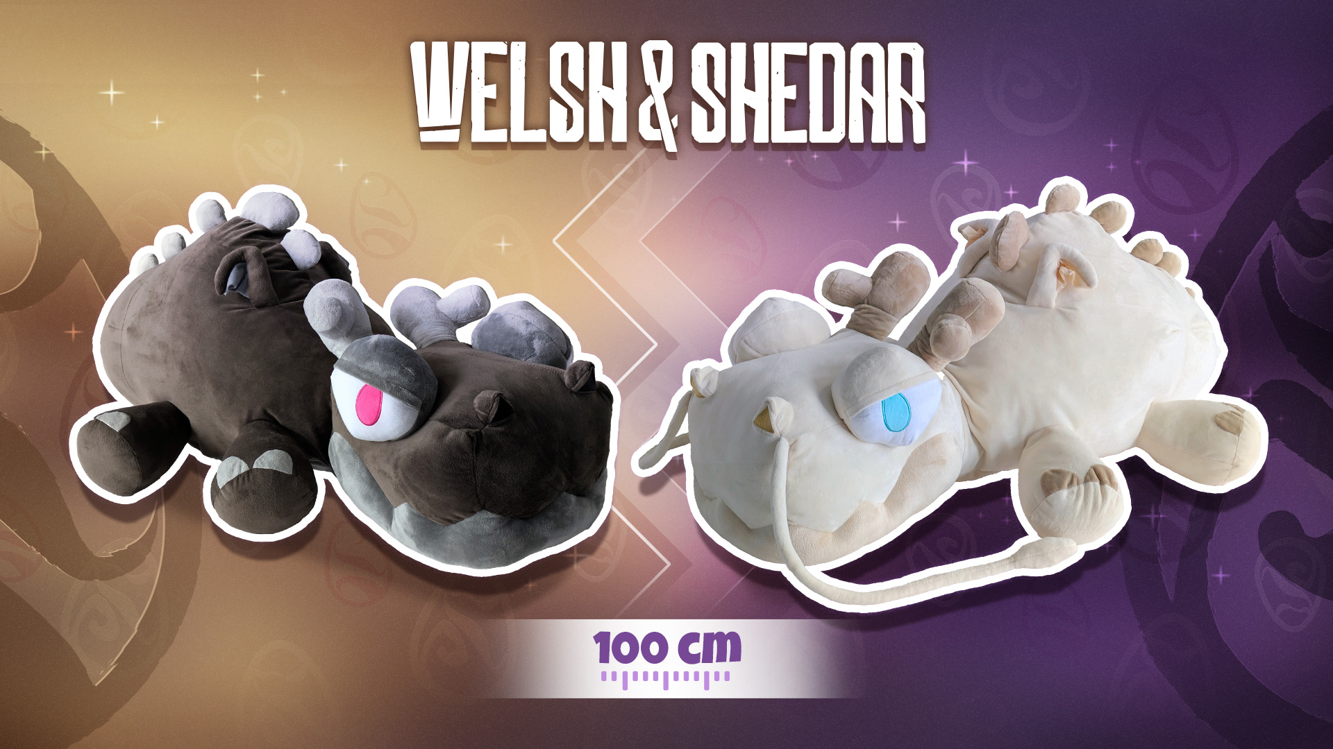 Peluches Dragounes XL Dragons Ébène et Ivoire